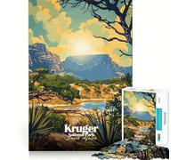 Rompecabezas de 1000 Piezas del Parque Nacional Kruger,Sudáfrica Ideal para Cortar,Decorar,Jugar,desarrollar Habilidades cognitivas,Jugar,Regalo de cumpleaños (38x26cm)