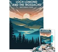 Rompecabezas de 1000 Piezas del Parque Nacional Loch Lomond Juegos educativos y desafiantes Juguetes Regalos para Mujeres Hombres y familias Actividades Tamaño 38x52cm