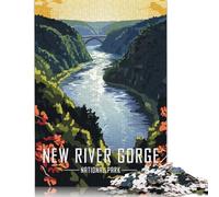Rompecabezas de 1000 Piezas del Parque Nacional New River Gorge para Adultos, Rompecabezas de Papel difíciles, Juguetes de Entretenimiento Familiar, 38 x 26 cm (1000 Piezas)