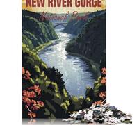 Rompecabezas de 1000 Piezas del Parque Nacional New River Gorge para Adultos y Adolescentes, Juego Familiar de 38 x 26 cm (1000 Piezas)