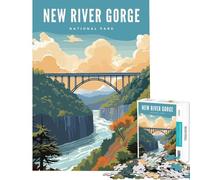 Rompecabezas de 1000 Piezas del Parque Nacional New River Gorge para Juegos educativos Juguete de desafío para Juegos educativos Regalos de desafío difíciles para cumpleaños tamaño 38x52cm