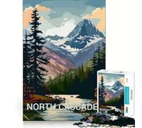 Rompecabezas de 1000 Piezas del Parque Nacional North Cascades,póster,Corte Exacto,Juguete Inteligente para el Cerebro,Juego para Relajarse,decoración navideña (50x75cm)