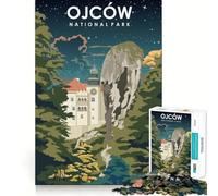 Rompecabezas de 1000 Piezas del Parque Nacional Ojcow,Nocturno,Corte Impecable,Divertido,resolución de Problemas,Juego Divertido, Arte (38x26cm)