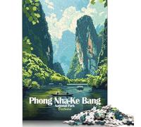 Rompecabezas de 1000 Piezas del Parque Nacional Phong Nha-KE Bang, Vietnam, para Adultos, Rompecabezas de Papel, Juegos educativos para niños, 38 x 26 cm (1000 Piezas)