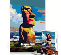 Rompecabezas de 1000 Piezas del Parque Nacional Rapa NUI,Chile Ideal para Adolescentes Ayuda a desarrollar la Memoria,a la Vez Que estimula la Paz y la diversión Cierre Seguro 50x75cm