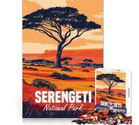 Rompecabezas de 1000 Piezas del Parque Nacional Serengeti para Adultos Juguete para el hogar Disfrute de un Corte Fino Regalo Ideal para Pedir un Deseo a Santa Claus (38x52cm)