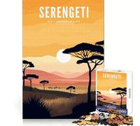 Rompecabezas de 1000 Piezas del Parque Nacional Serengeti para Adultos y Adolescentes Entrenamiento Mental Escape Tranquilo Corte láser Bonito Regalo (50x75cm)