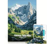 Rompecabezas de 1000 Piezas del Parque Nacional Sierra Nevada, España Póster Diseño Impecable Arte para estimular el Cerebro Juego Tiempo de Descanso Juego Arte navideño para la Pared (50x75cm)