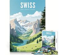 Rompecabezas de 1000 Piezas del Parque Nacional Suizo para Adolescentes Estimulación Cerebral Tiempo Libre Divertido Corte Premium Regalo Ideal (38x26cm)