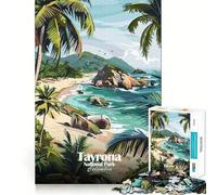 Rompecabezas de 1000 Piezas del Parque Nacional Tayrona, Colombia Bordes Lisos Juego Divertido y Relajante Regalo Ideal para cumpleaños (50x75cm)