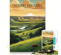 Rompecabezas de 1000 Piezas del Parque Nacional Theodore Roosevelt para Adolescentes Juego Inteligente para Relajarse y armar Patrones Lista de Deseos de Santa Claus 50x75cm
