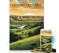 Rompecabezas de 1000 Piezas del Parque Nacional Theodore Roosevelt para Adolescentes Juguete para desarrollar la lógica y la diversión Bordes Suaves Regalo Creativo 38x52cm