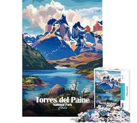 Rompecabezas de 1000 Piezas del Parque Nacional Torres del Paine Chile Juego Familiar Que desafía la Inteligencia Cerebral Juguetes adictivos Gran Regalo para los Amantes de los Juegos Que mejoran