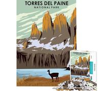 Rompecabezas de 1000 Piezas del Parque Nacional Torres del Paine Juegos educativos para un desafío de Juego Educativo Juguete Ideal para Regalar y Pasar el Tiempo en casa Durante Las Vacaciones