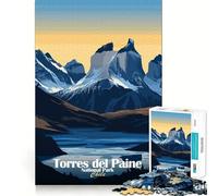 Rompecabezas de 1000 Piezas del Parque Nacional Torres del Paine para Adolescentes Juguete para ejercitar la Mente, Momento de relajación, Arte de Corte preciso 38x26cm
