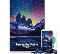 Rompecabezas de 1000 Piezas del Parque Nacional Torres del Paine para Adultos Juguete Inteligente para divertirse en Interiores Corte Suave Elige tu Deseo de Papá Noel 38x26cm