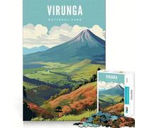 Rompecabezas de 1000 Piezas del Parque Nacional Virunga, diseño artístico de Corte nítido, lógica y Entretenimiento Ideal para Relajarse y divertirse en cumpleaños (38x26cm)