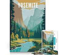 Rompecabezas de 1000 Piezas del Parque Nacional Yosemite, diseño de Bordes Finos, Ideal para ejercitar la Mente, Relajarse y Disfrutar de la Navidad Regalo artístico (38x52cm)