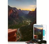 Rompecabezas de 1000 Piezas del Parque Nacional Zion al Atardecer para Adultos Juego Divertido y Relajante Corte láser Tiempo de Tranquilidad y Ejercicio Mental en casa (38x26cm)