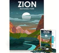 Rompecabezas de 1000 Piezas del Parque Nacional Zion, Corte preciso, Divertido, desafío Mental, Juguete, Juego para la Hora de Descanso, Juego de cumpleaños, Arte, Juego (50x75cm)