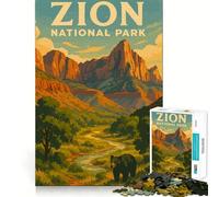 Rompecabezas de 1000 Piezas del Parque Nacional Zion para Adolescentes Juego de Memoria y concentración Calidad Profesional Ideal para Recortar y Relajarse en Grupo (38x26cm)