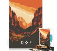 Rompecabezas de 1000 Piezas del Parque Nacional Zion, Utah Diseño de Bordes Finos Ideal para ejercitar la Mente, Relajarse y Disfrutar de la Navidad Regalo artístico (38x26cm)