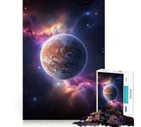 Rompecabezas de 1000 Piezas del Planeta Mercurio y la Nebulosa para Adolescentes Juguete de lógica, Sencillo y Divertido Bordes Suaves Regalo Elegante (38x26cm)