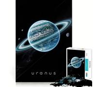 Rompecabezas de 1000 Piezas del Planeta Urano y su Anillo para Adultos Juguete Inteligente para el hogar Disfrute de Bordes Afilados Artículo de Santa Claus (50x75cm)