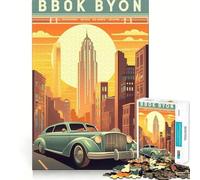 Rompecabezas de 1000 Piezas del Puente de Brooklyn,diseño Vintage,articulaciones Suaves,Divertido Juego de ingenio,Juego Casual,decoración navideña (38x52cm)