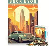 Rompecabezas de 1000 Piezas del Puente de Brooklyn,diseño Vintage,articulaciones Suaves,Divertido Juego de ingenio,Juego Casual,decoración navideña (38x26cm)