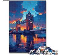 Rompecabezas de 1000 Piezas del Puente de Inglaterra de Madera, Divertido Juego de ingenio para Hacer en casa 50x75cm, Ideal para Adolescentes, Fiestas