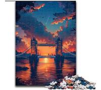 Rompecabezas de 1000 Piezas del Puente de Inglaterra Hecho de cartón, Entretenimiento Relajante, Navidad y decoración del hogar 1000 Piezas(26x38cm)