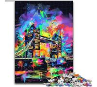 Rompecabezas de 1000 Piezas del Puente de la Torre de Londres, Rompecabezas de Madera, Padres, Parejas y Amigos A Partir de 1000 Piezas(50x75cm)