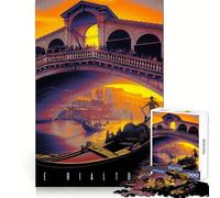 Rompecabezas de 1000 Piezas del Puente de Rialto de Venecia para Adolescentes: fortalece la Memoria, estimula el Descanso y Ofrece una Experiencia Festiva Sorprendente (38x52cm)