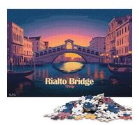 Rompecabezas de 1000 Piezas del Puente de Rialto, Venecia, Italia para Adultos, Adolescentes y Rompecabezas de Madera. Juegos Familiares 1000 Piezas (75x50cm).