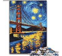 Rompecabezas de 1000 Piezas del Puente de San Francisco de Noche para Adultos, 26x38cm, Rompecabezas Educativo, decoración artística para el hogar y la Oficina, a Partir de 14 años