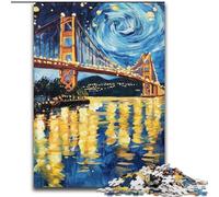 Rompecabezas de 1000 Piezas del Puente de San Francisco de Noche para Adultos y Adolescentes, un desafío difícil y antiestrés para la decoración del hogar (50x75cm)