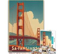 Rompecabezas de 1000 Piezas del Puente de San Francisco para Adultos y Adolescentes Diversión para armar en casa, Regalo de cumpleaños o de Viaje (38x26cm)