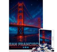 Rompecabezas de 1000 Piezas del Puente Golden Gate Arte de neón decoración del hogar Juguetes Regalo de cumpleaños Juego práctico colección de Artistas Bellas Artes tamaño 38x26cm