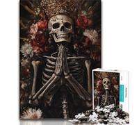 Rompecabezas de 1000 Piezas del Rey Esqueleto para Adolescentes 1000 Piezas Juguetes educativos interacción Entre Padres e Hijos 50x75cm