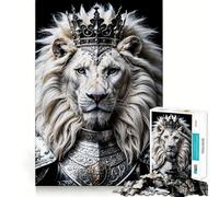 Rompecabezas de 1000 Piezas del Rey León Blanco para Adolescentes Diversión tamaño Uniforme Piezas precisas Actividad Relajante para Grupos en Interiores (50x75cm)