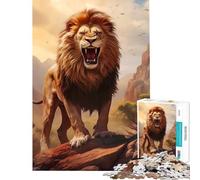 Rompecabezas de 1000 Piezas del Rey León Furioso Juegos relajantes Juguetes adictivos para Cultivar la Paciencia Excelentes Regalos y Juguetes para cumpleaños (tamaño 38x52cm)