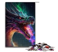 Rompecabezas de 1000 Piezas del Rey Serpiente Dragón Cósmico para Adultos Rompecabezas de Madera Juegos Familiares 75 x 50 cm