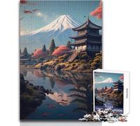 Rompecabezas de 1000 Piezas del río Fuji de Japón para Adultos, Juego Creativo de resolución de Problemas, Idea de Regalo Memorable y conmovedora, tamaño 38x26cm