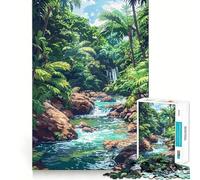 Rompecabezas de 1000 Piezas del río Hawái,Arte pixelado,Piezas de Corte Limpio,desafío Mental,Juguete,Momento de Calma,diversión,Pieza de Arte navideña (50x75cm)