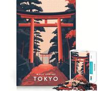 Rompecabezas de 1000 Piezas del Santuario Meiji de Tokio,Piezas de Corte Limpio,desafío Mental,Juguete,Momento de Calma,diversión,Pieza de Arte navideña (38x52cm)