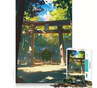 Rompecabezas de 1000 Piezas del Santuario Meiji,Serenidad,Corte preciso,Arte,Diversión cognitiva,Juego,Tiempo Libre,Diversión,Escena navideña,Arte (50x75cm)