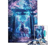 Rompecabezas de 1000 Piezas del Santuario Sagrado de los Ciervos Rompecabezas artísticos para Adultos Juegos de relajación análisis y lógica Toda la Familia (tamaño 50x75cm)