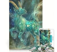 Rompecabezas de 1000 Piezas del Signo Zodiacal Capricornio Místico, antiestrés, Divertido y con Humor Ideal para Decorar el Escritorio 38x26cm