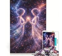 Rompecabezas de 1000 Piezas del Signo Zodiacal Géminis Juego de ingenio decoración para el hogar con Piezas de Formas aleatorias Que encajan Perfectamente 38x26cm